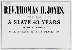 "Rev. Thomas H. Jones Will Preach," broadside, c. 1867.