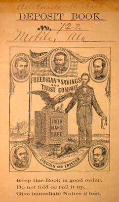 Savings book from the Freedman's Saving and Trust Company, c. 1870. 