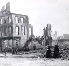 Richmond Ruins with Women in Mourning Dress 