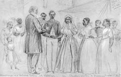 "Marriage of a Colored Soldier at Vicksburg,", 
        Alfred R. Waud, c. 1865.