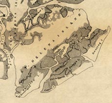 Map of St. Helena Island, South Carolina.