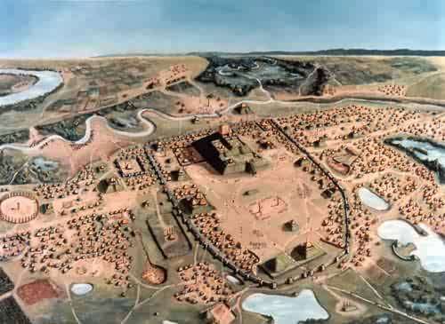Artist's Drawing of What cahokia Might Have Looked Like