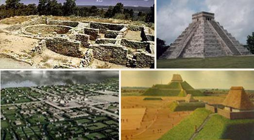 Ancient ruins or replicas of ancient civilizations