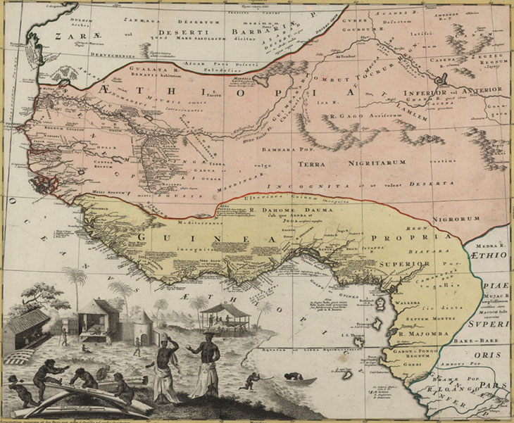 1743 Map showing Guinea