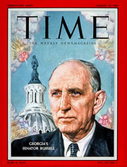 Richard Russell on the cover of TIME Magazine Aug. 12, 1957