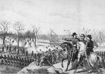 A Part of the Battle of Shiloh fought on the Morning of April 6th, 1862, lithograph after a drawing by William F. Mann, Co. G., 13th Louisiana Volunteers, 1862