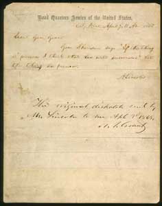 Letter from Abraham Lincoln to General Ulysses S. Grant,  April 7, 1865