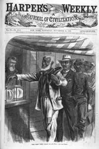 "The First Vote," engraving from Harper's Weekly, November 16, 1867