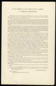 Printed copy of the Emancipation Proclamation, 1863