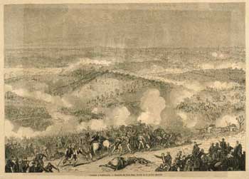 First Battle of Bull Run (Manassas), July 21, 1861, engraving from Le Monde Illustre