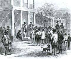 "Selling a Freeman to Pay His Fine at Monticello, Florida," Frank Leslie's Illustrated Newspaper, January 19, 1867.