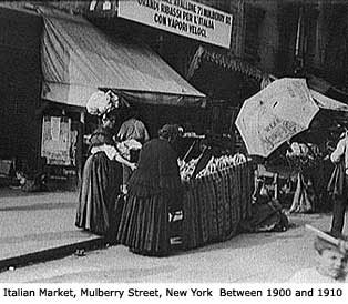 Italian Market, Mulberry Street, New York, between 1900 and 1910