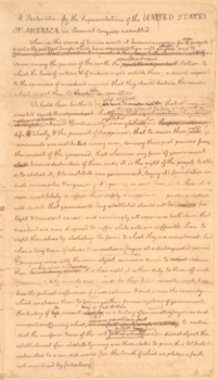 Original Rough Draught of the Declaration of Independence