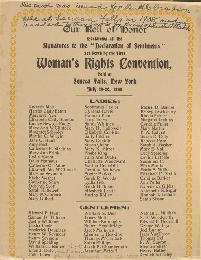 Report of the Woman's Right Convention Held at Seneca Falls