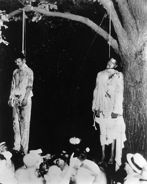 Two African American Men. Lynched, Hanging From Tree, Marion, Indiana