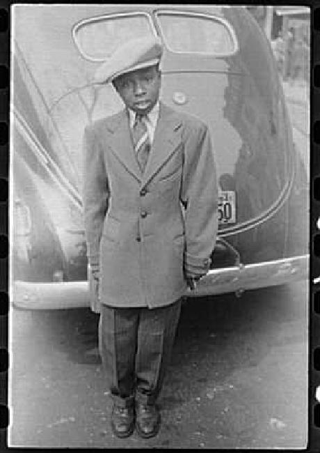 Boy dressed up for the Easter parade, Chicago, Illinois