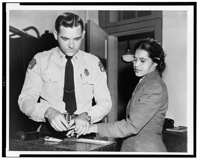 Mrs. Rosa Parks Fingerprinted in Montgomery, Alabama