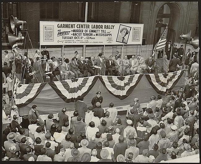 A Rally Protesting the Murder of Emmett Till, 1955