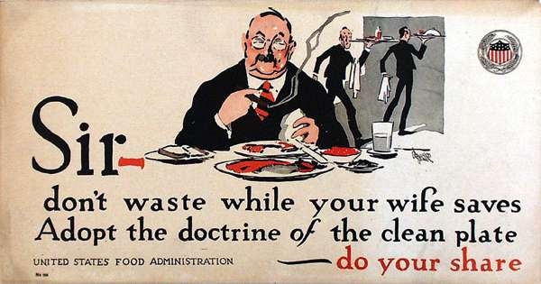 WW I Posters: Adopt the Doctrine of the Clean Plate