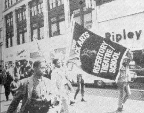 Leroi Jones (Amiri Baraka) Leads the Black Arts Parade Down 125th Toward the Black Arts Theater Repertory/School On 130Th Street, New York City