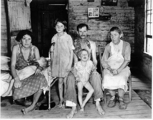 Bud Fields and His Family at Home