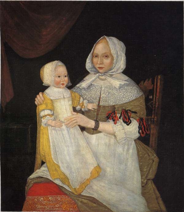 Elizabeth Clarke Freake (Mrs. John Freake) and Baby Mary