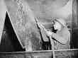 Miss Eastine Cowner, A Former Waitress, Is Helping In Her Job As A Scaler To Construct The Liberty Ship Ss George Washington CarverKaiser Shipyards, Richmond, California