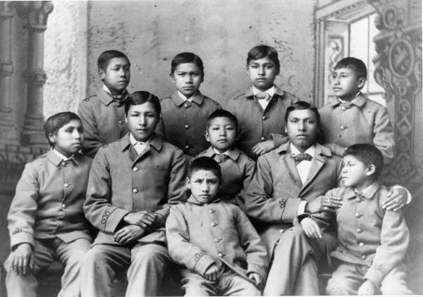 Group of Omaha Boys in Cadet Uniforms, Carlisle Indian School, Pennsylvania