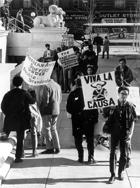 Members of the Crusade For Justice Picket Denver Post Office