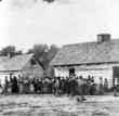 Large Group of Slaves Standing in Front of Buildings On Smith's Plantation, Beaufort, South Carolina