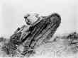 Tank Ploughing Its Way Through A Trench and Starting Toward the German Line, During World War I, Near Saint Michel, France