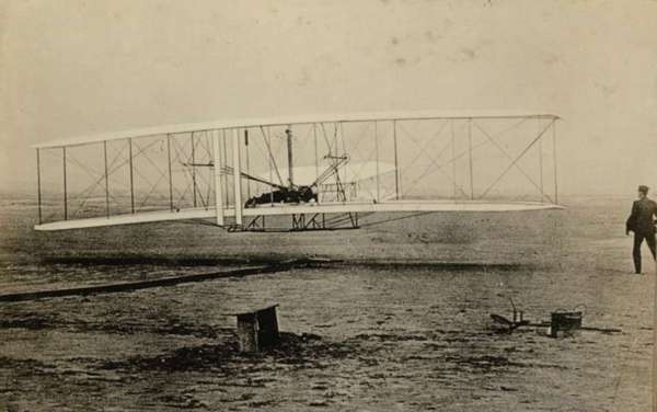 Orville Wright Makes One of Several Power Flights, Dec. 17, 1903, First in World History