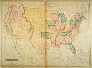 Map of the United States, 1848