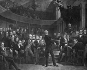 Henry Clay Addressing the Senate, engraving by John M. Butler and Alfred Long, 1854