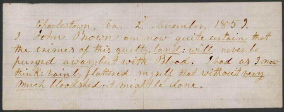 John Brown's last note, December 2, 1859