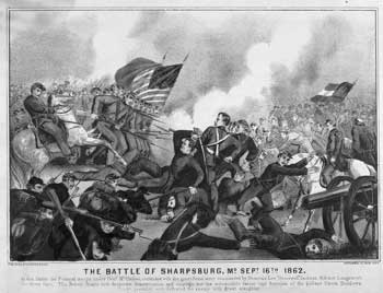 The Battle of Sharpsburg, Md. Sept. 16th, 1862, lithograph by Currier & Ives, 1862