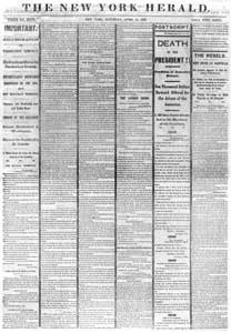 New York Herald, April 15, 1865