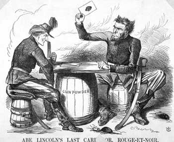 Abe Lincoln's Last Card, engraving by John Tenniel from Punch, October 18, 1862
