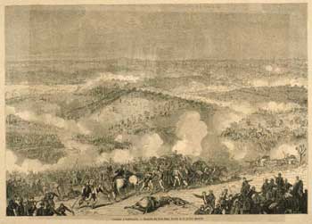 First Battle of Bull Run (Manassas), July 21, 1861, engraving from Le Monde Illustre