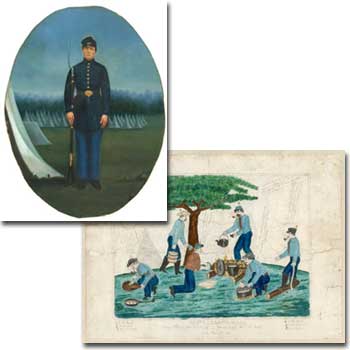 Portrait of a Union soldier and "Confederate Mess"