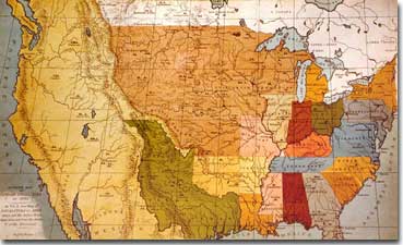 Outline map of indian localities in 1833.