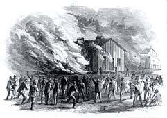 "Burning a Freedman's Schoolhouse," Harper's Weekly, May 26, 1866.